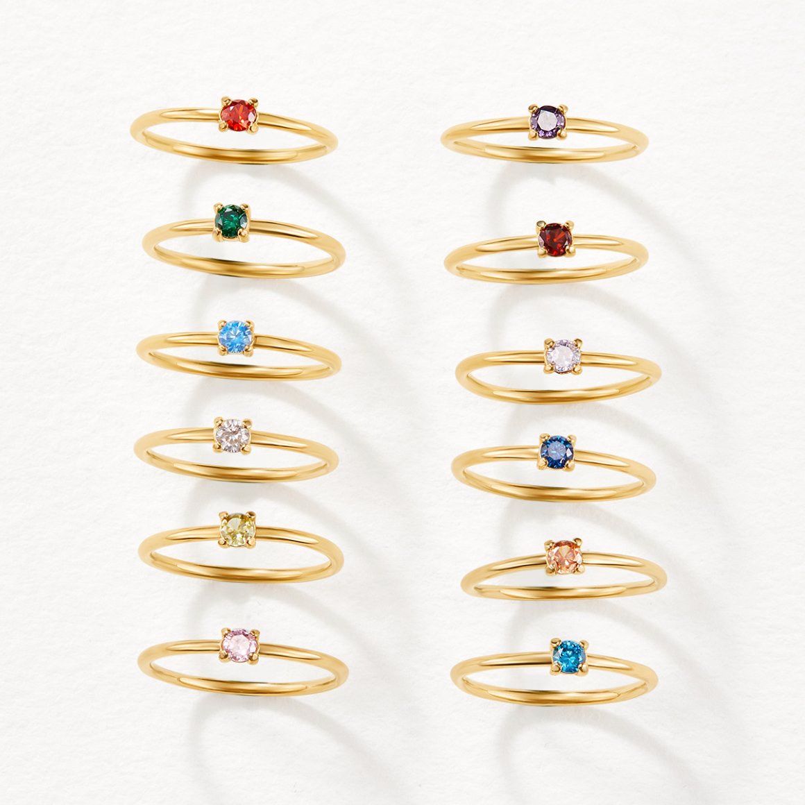 Birthstone 18K Gold Rings - Beautiful Earth Boutique