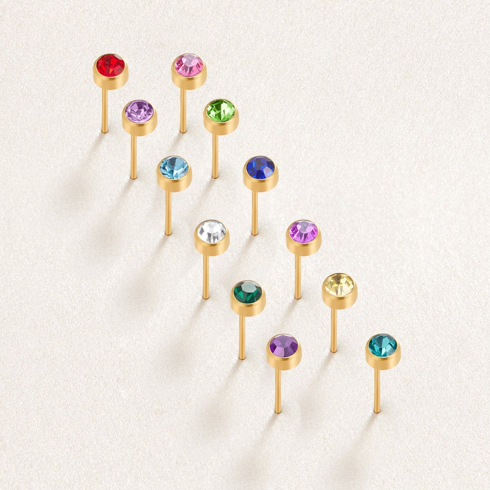 Birthstone Stud Earrings - Beautiful Earth Boutique