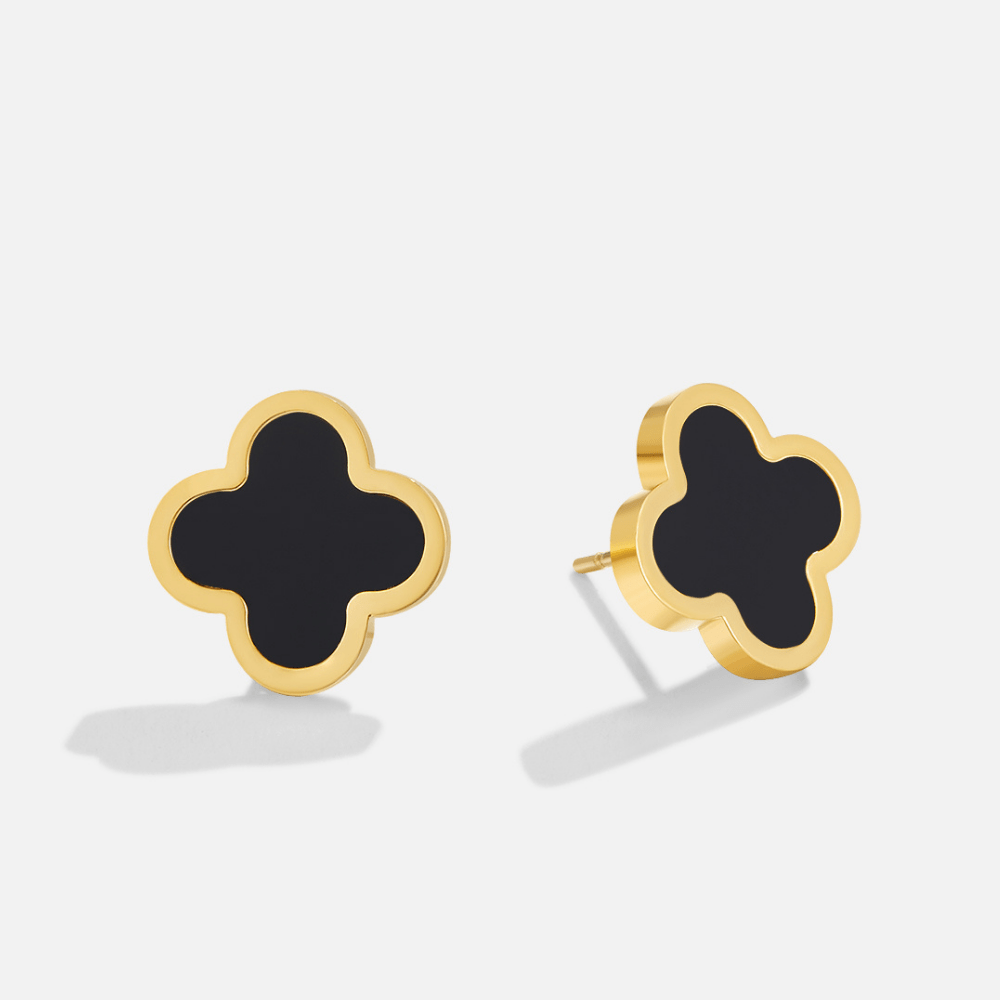 Black Clover Stud Earrings - Beautiful Earth Boutique
