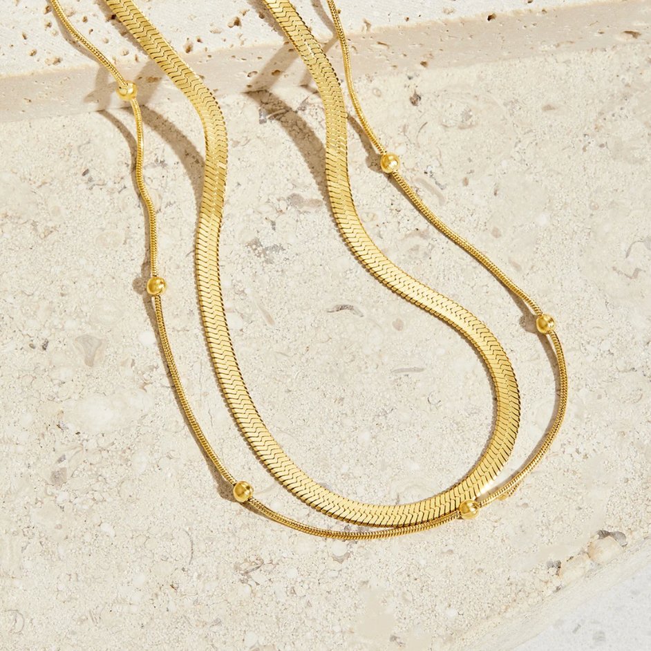 Callie 18K Gold Necklace Set - Beautiful Earth Boutique