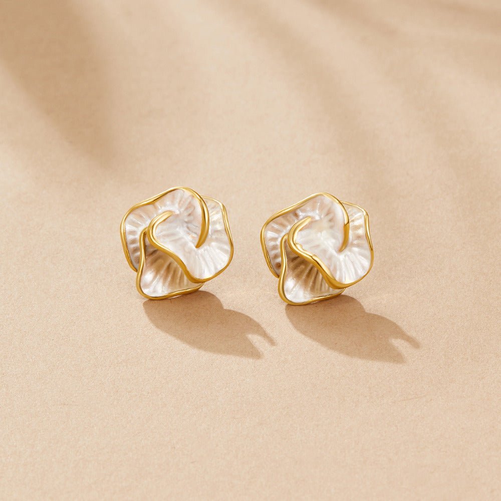 Camellia Bloom Stud Earrings - Beautiful Earth Boutique