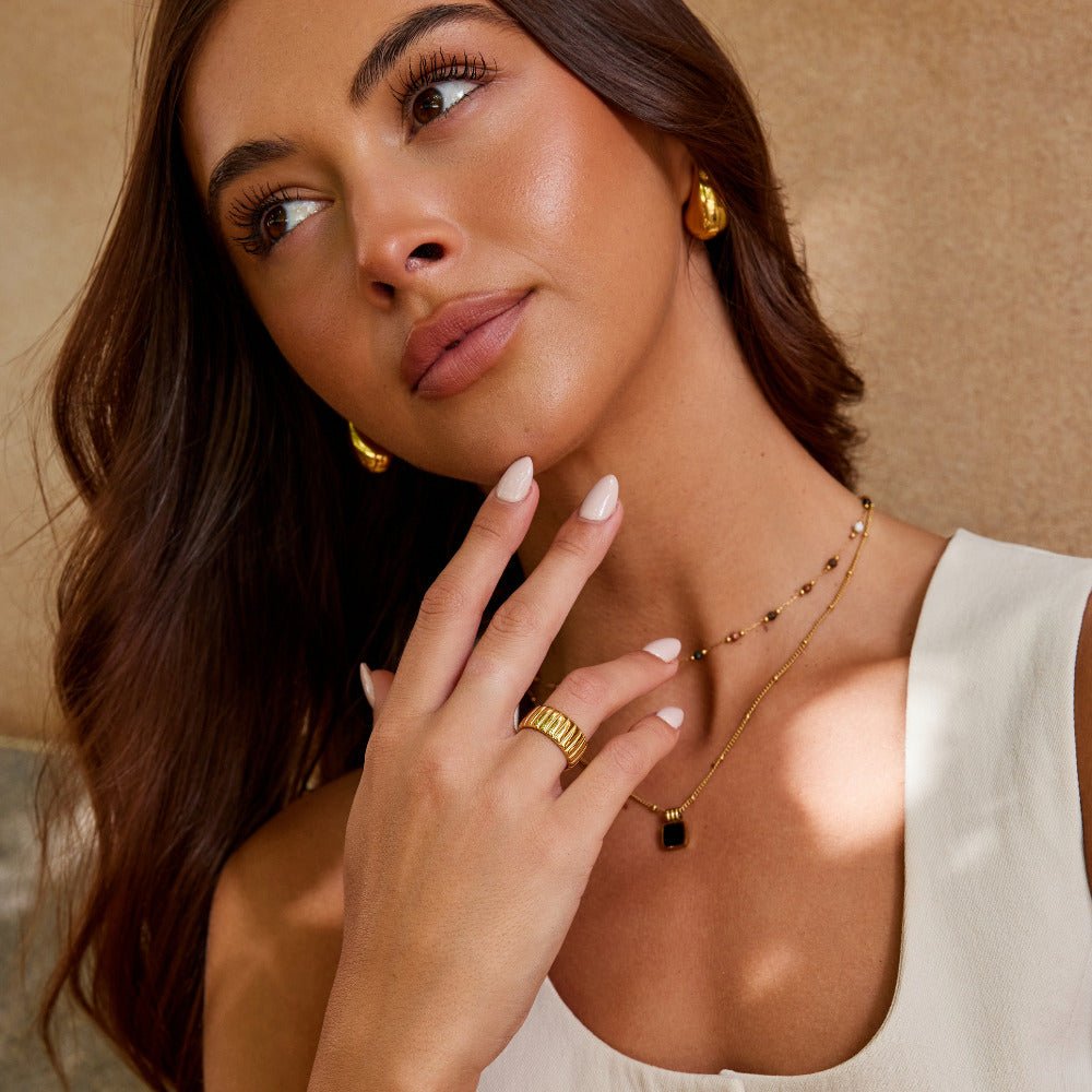 Chunky Calira Gold Ring - Beautiful Earth Boutique