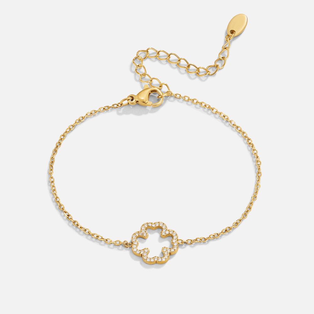 Crystal Clover Leaf Bracelet - Beautiful Earth Boutique