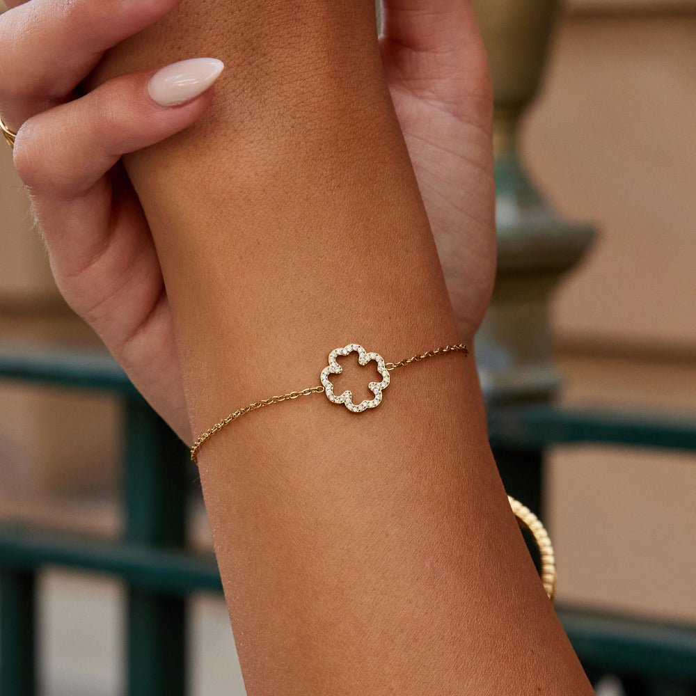 Crystal Clover Leaf Bracelet - Beautiful Earth Boutique