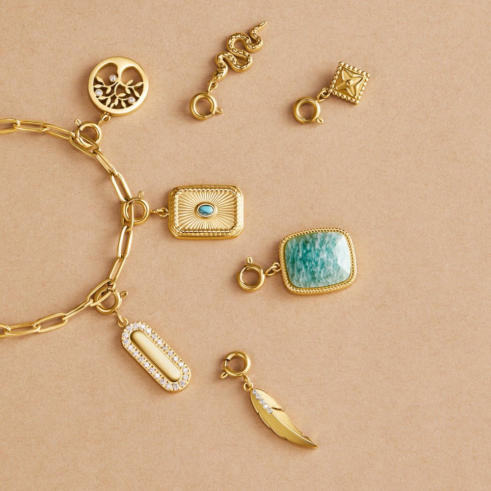 Crystal Feather Charm - Beautiful Earth Boutique