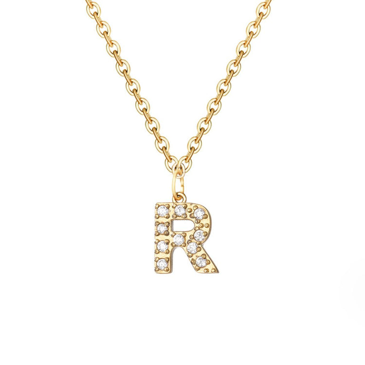 Crystal Letter Charm Necklace - Beautiful Earth Boutique