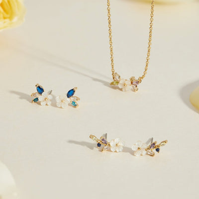 Crystal White Blossom Earrings - Beautiful Earth Boutique