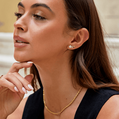 Crystal White Blossom Earrings - Beautiful Earth Boutique
