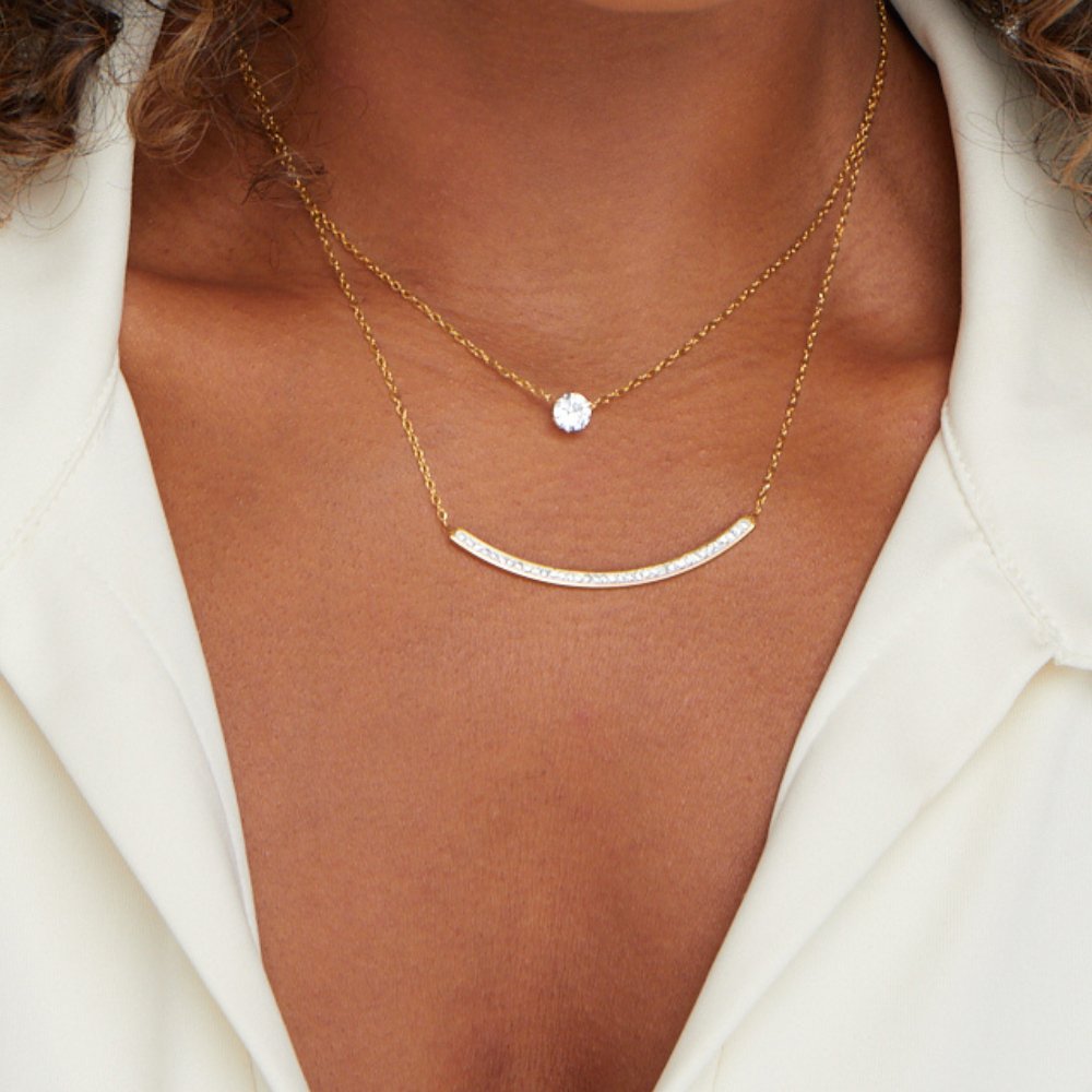 Dainty Crystal Layered Necklace - Beautiful Earth Boutique