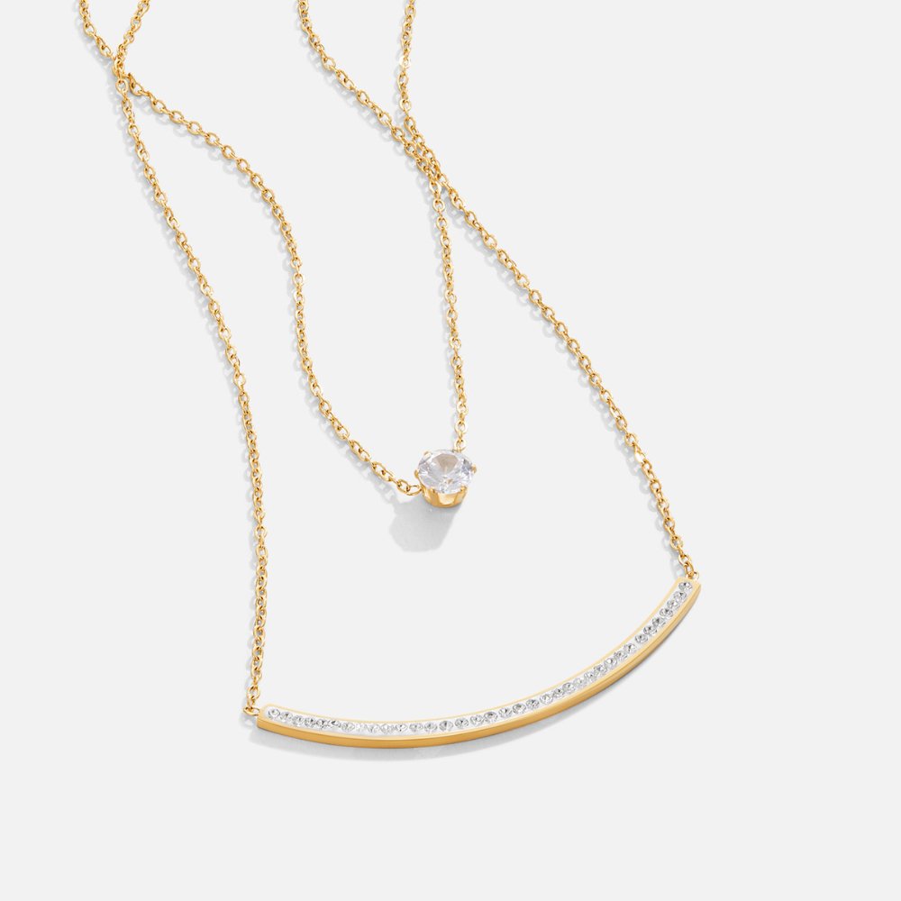 Dainty Crystal Layered Necklace - Beautiful Earth Boutique