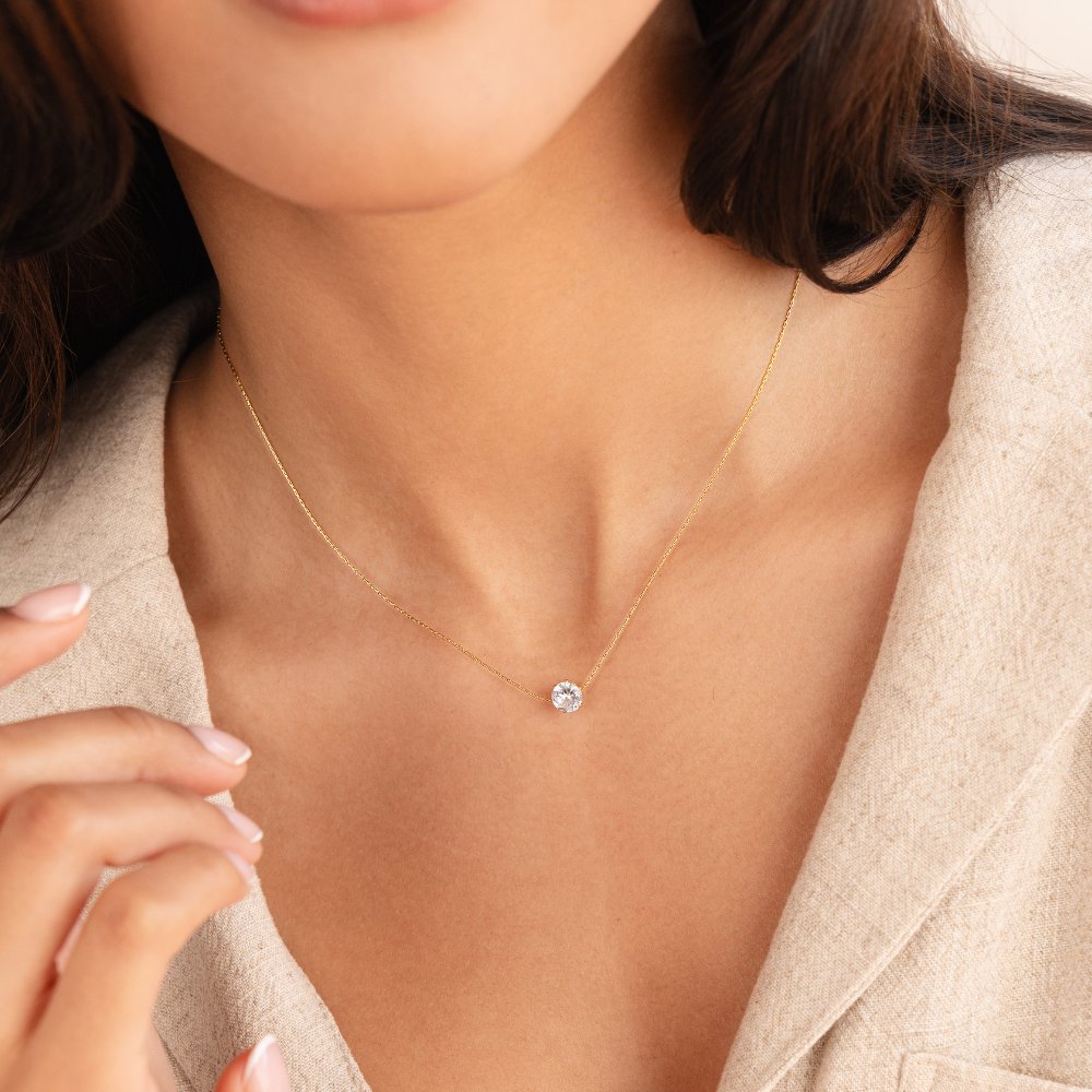 Dainty Round Crystal Necklace - Beautiful Earth Boutique