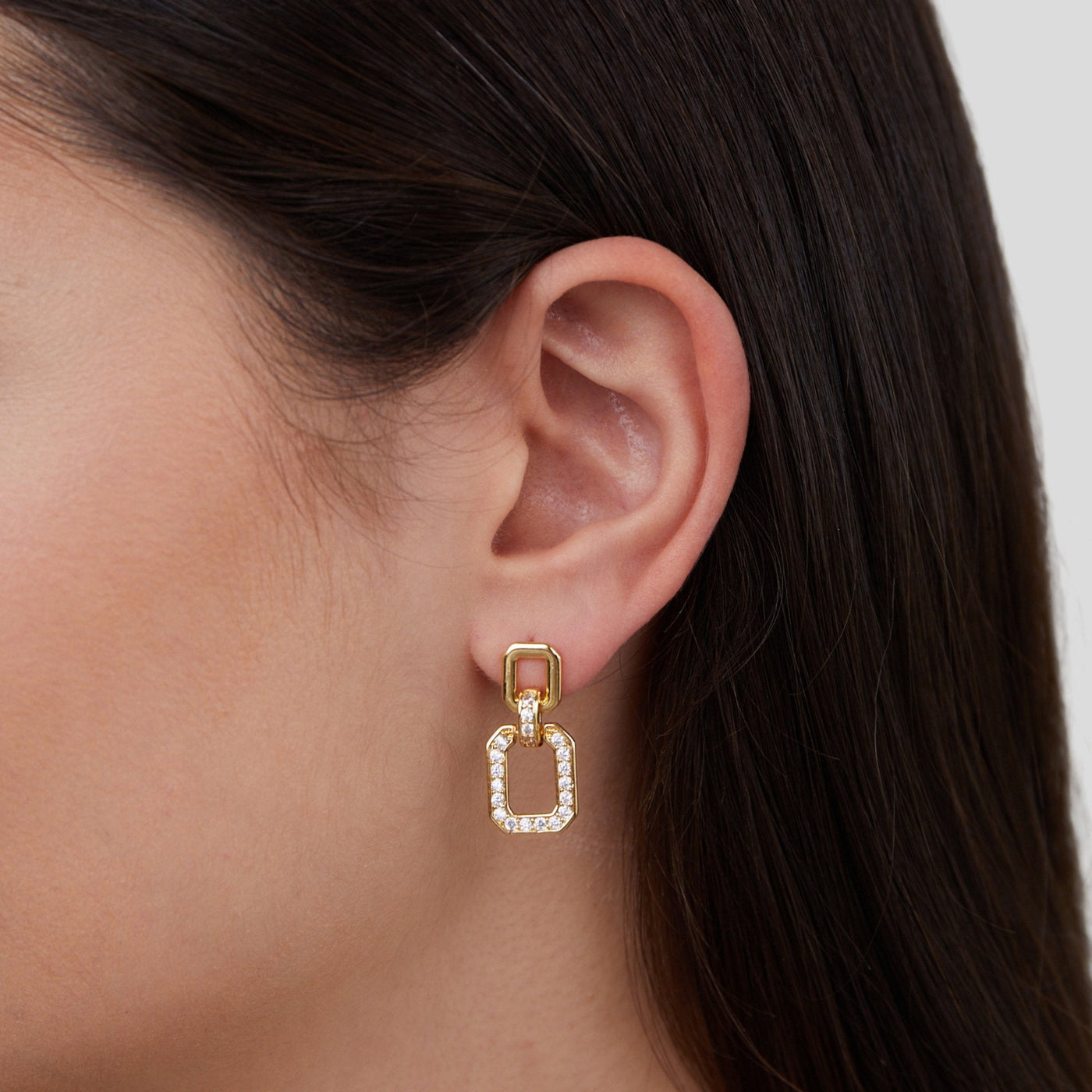 Dua Drop Crystal Square Earrings - Beautiful Earth Boutique