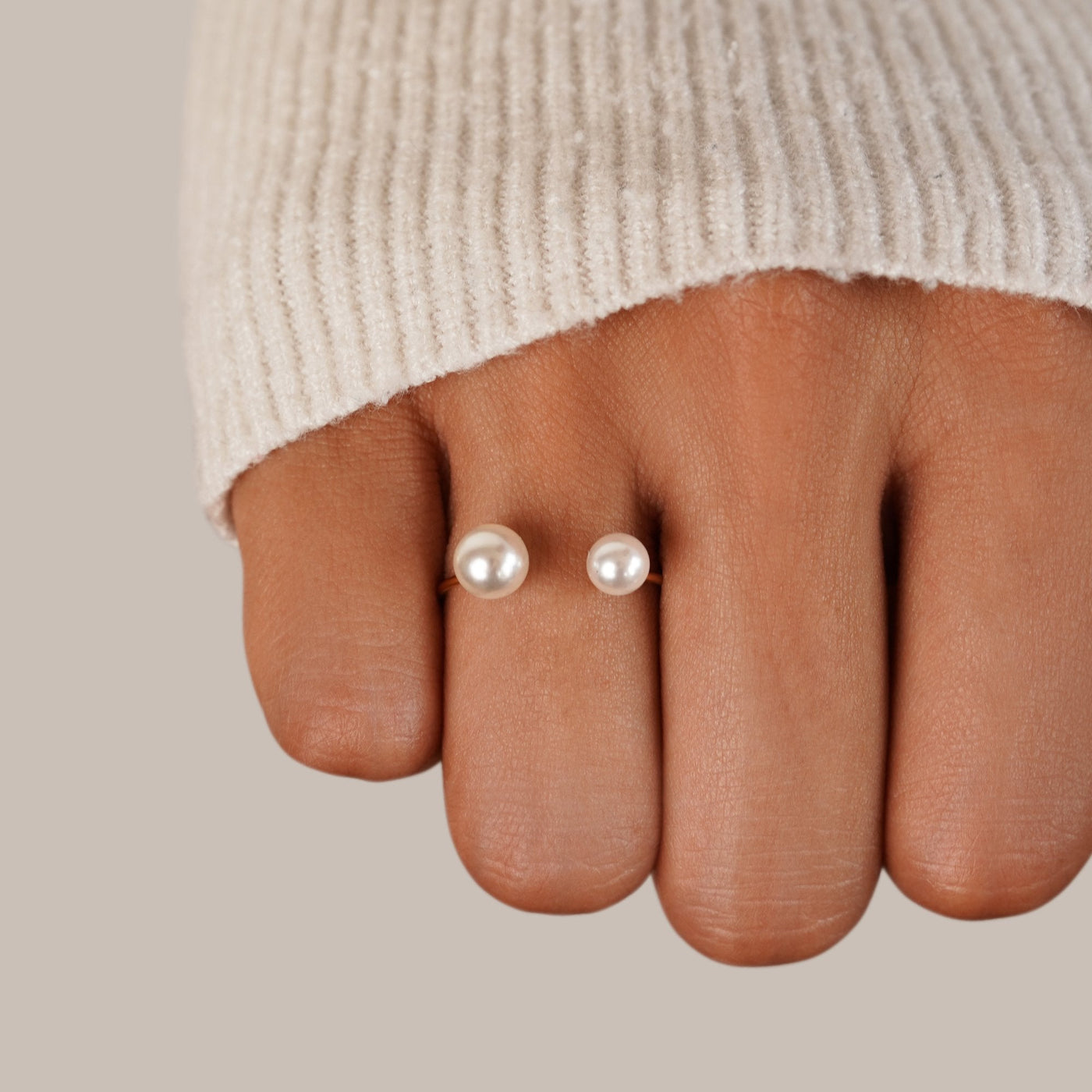 Durya Double Pearl Wrap Ring - Beautiful Earth Boutique