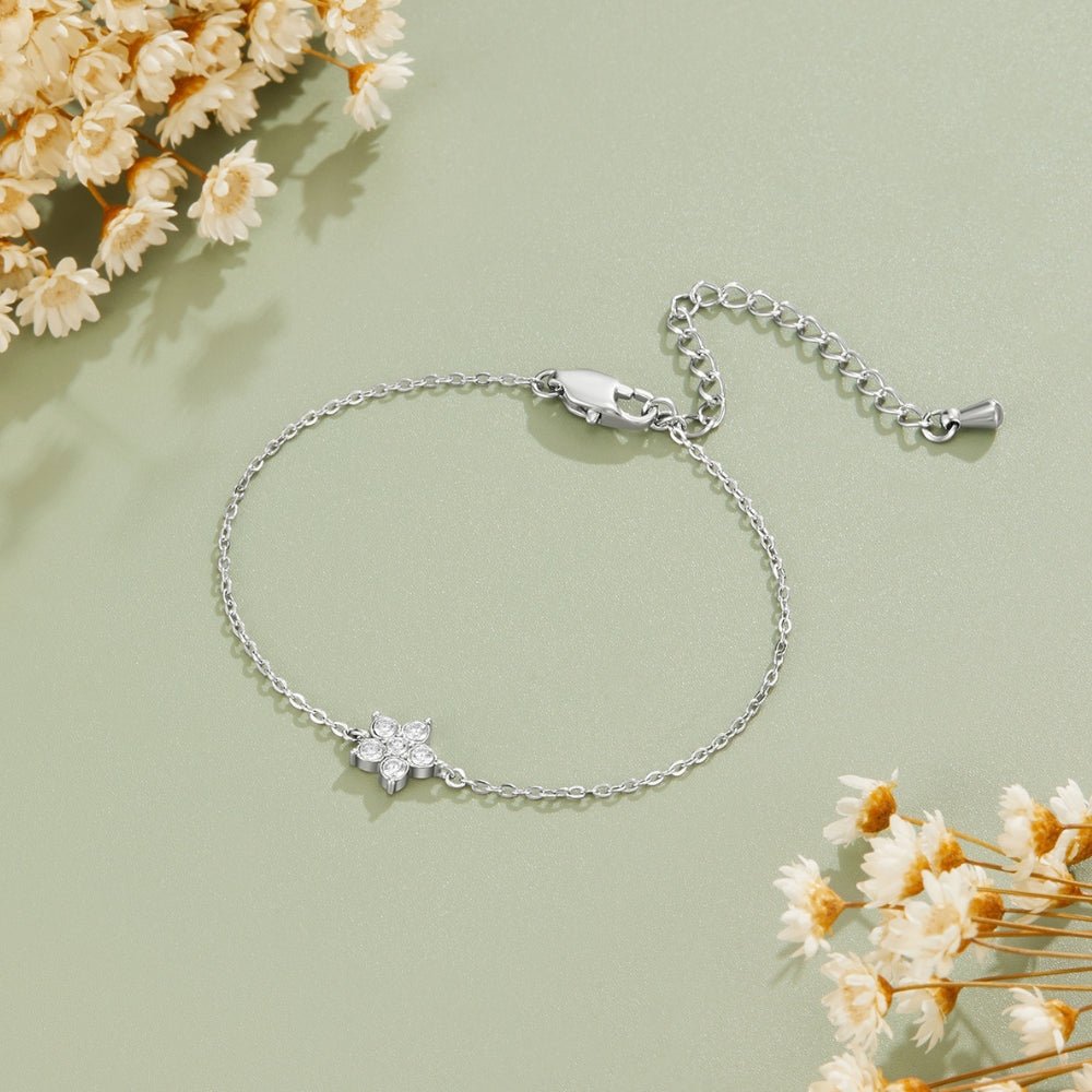 Elara Crystal Bloom Silver Bracelet - Beautiful Earth Boutique