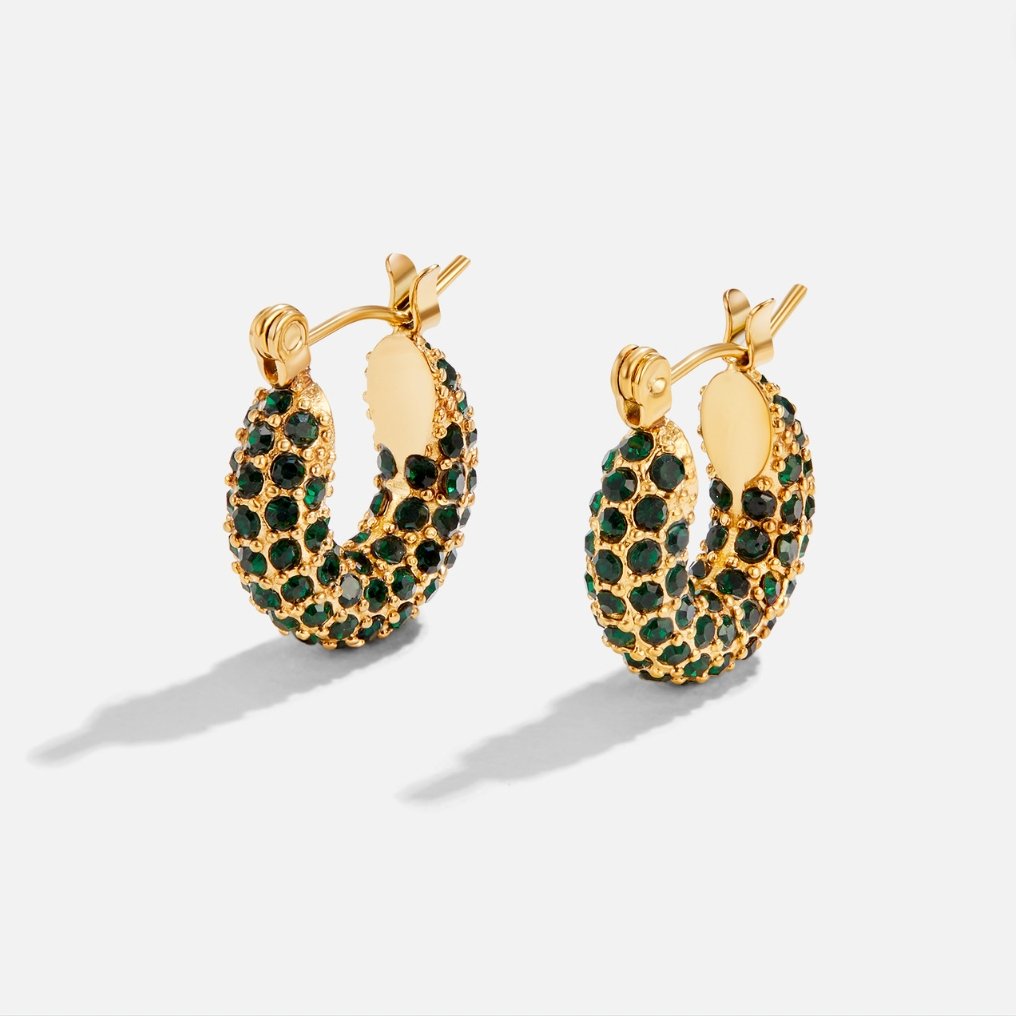 Emerald Beauty Hoop Earrings - Beautiful Earth Boutique