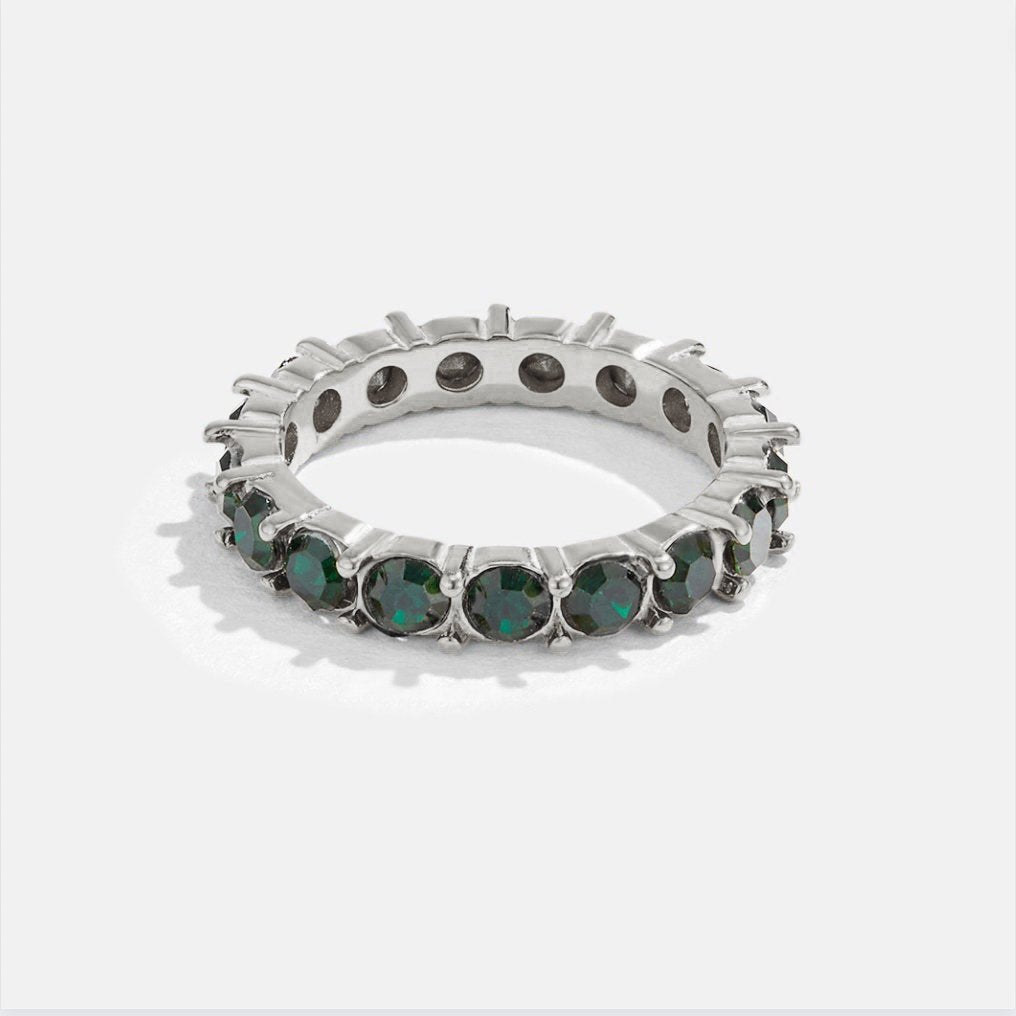 Emerald Beauty Silver Crystal Ring - Beautiful Earth Boutique