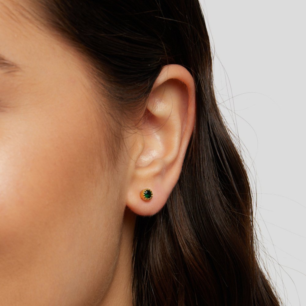 Emerald Green Stud Earrings - Beautiful Earth Boutique