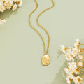 Engraved Wildflower Gold Necklace - Beautiful Earth Boutique