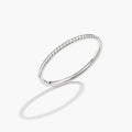 Silver Eternity Crystal Ring, standing ring on white background with a shadow, pavé crystals