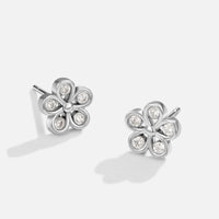 Five Petal Bloom Silver Earrings - Beautiful Earth Boutique