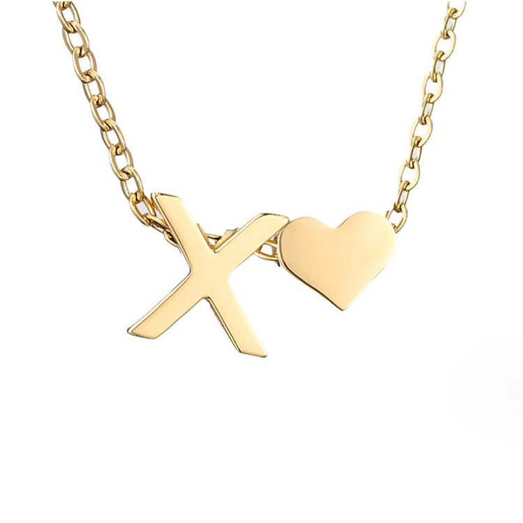 Forever Love & Letter Gold Necklace - Beautiful Earth Boutique