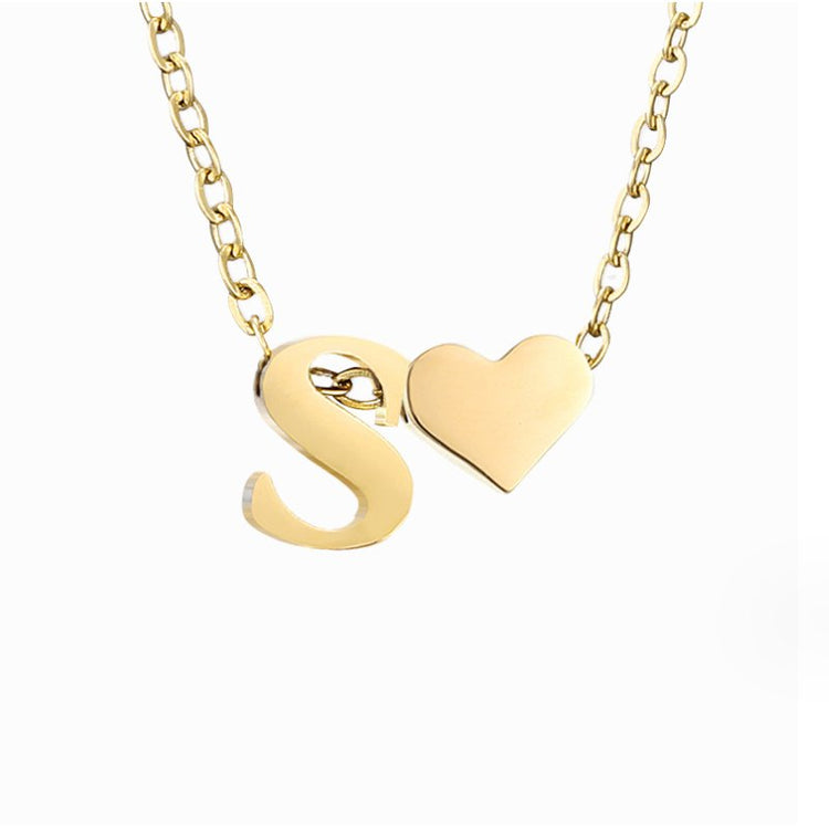 Forever Love & Letter Gold Necklace - Beautiful Earth Boutique