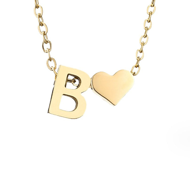 Forever Love & Letter Gold Necklace - Beautiful Earth Boutique