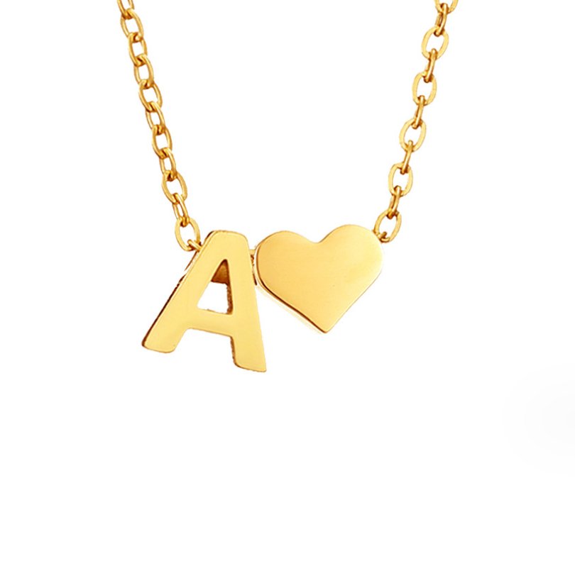 Forever Love & Letter Gold Necklace - Beautiful Earth Boutique