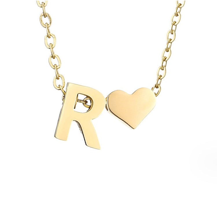 Forever Love & Letter Gold Necklace - Beautiful Earth Boutique