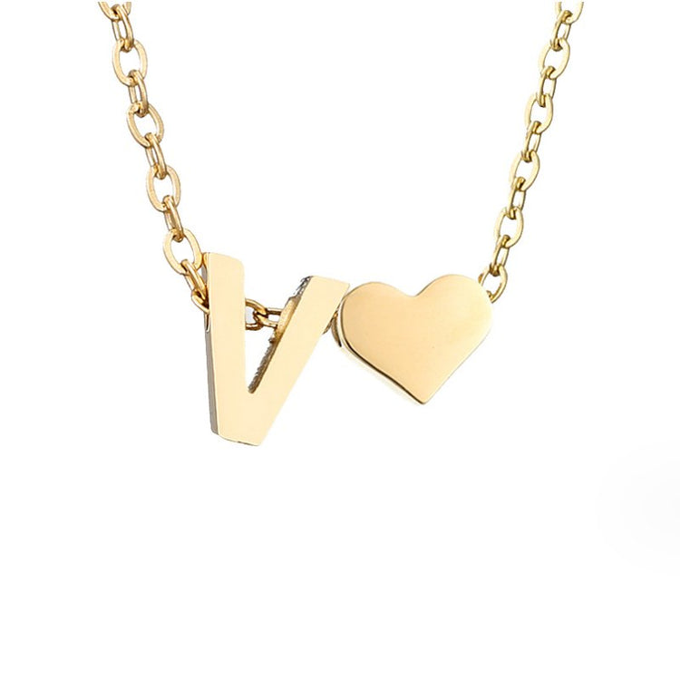 Forever Love & Letter Gold Necklace - Beautiful Earth Boutique