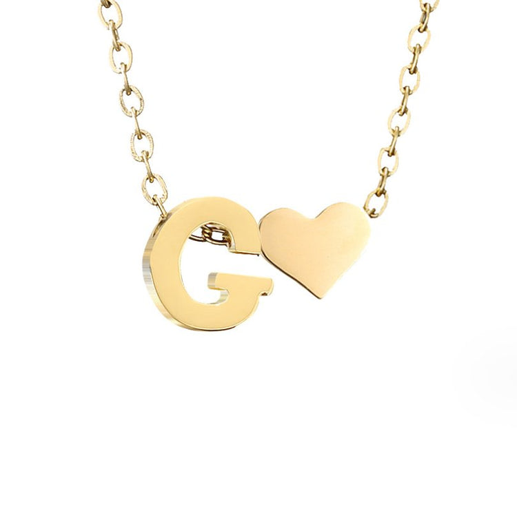 Forever Love & Letter Gold Necklace - Beautiful Earth Boutique