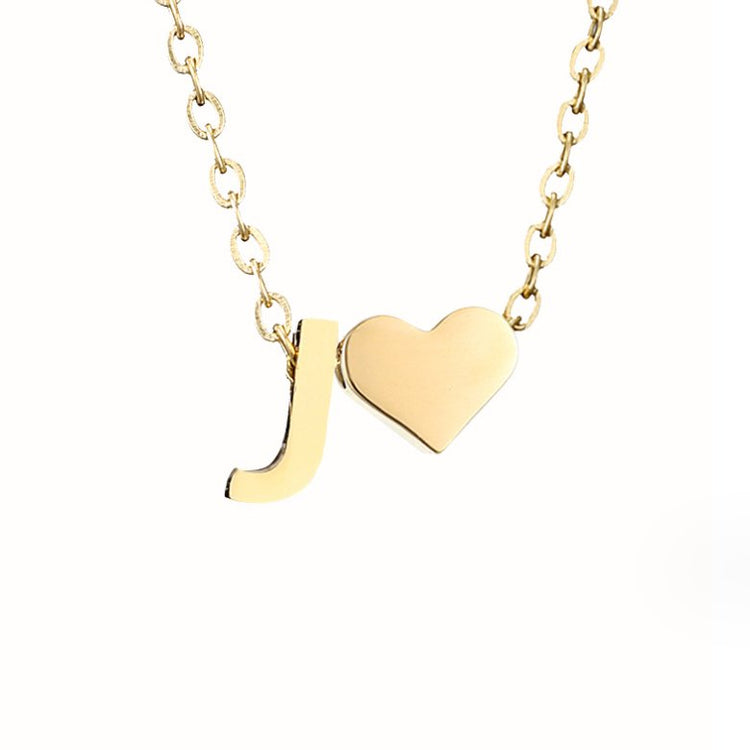 Forever Love & Letter Gold Necklace - Beautiful Earth Boutique