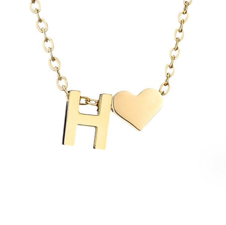 Forever Love & Letter Gold Necklace - Beautiful Earth Boutique