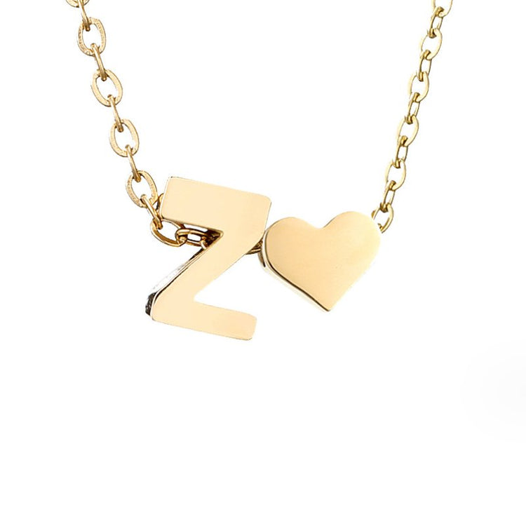 Forever Love & Letter Gold Necklace - Beautiful Earth Boutique