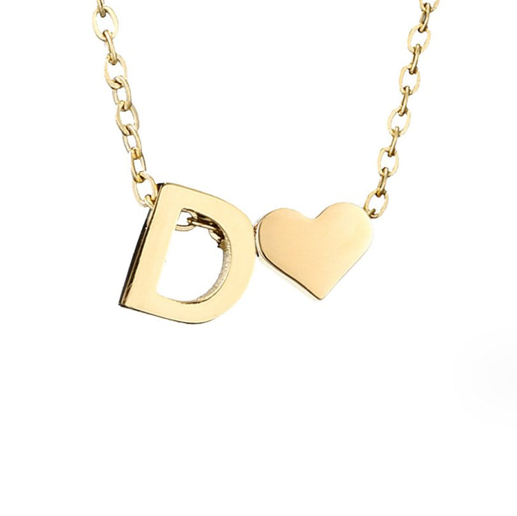 Forever Love & Letter Gold Necklace - Beautiful Earth Boutique