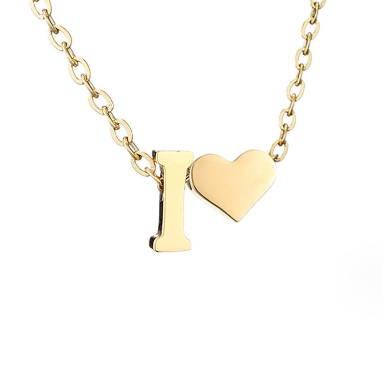 Forever Love & Letter Gold Necklace - Beautiful Earth Boutique