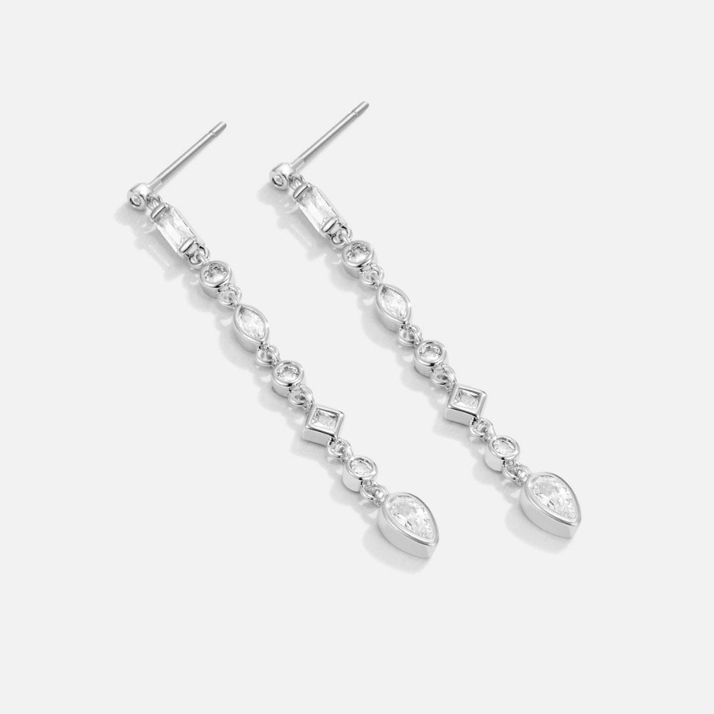 Gianna Silver Crystal Drop Earrings - Beautiful Earth Boutique