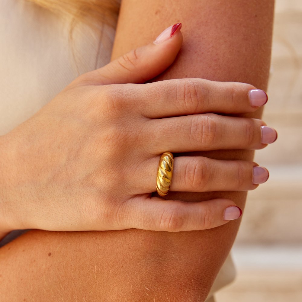 Gold Croissant Ring - Beautiful Earth Boutique