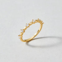 Gold & Crystal Tiffany Ring - Beautiful Earth Boutique