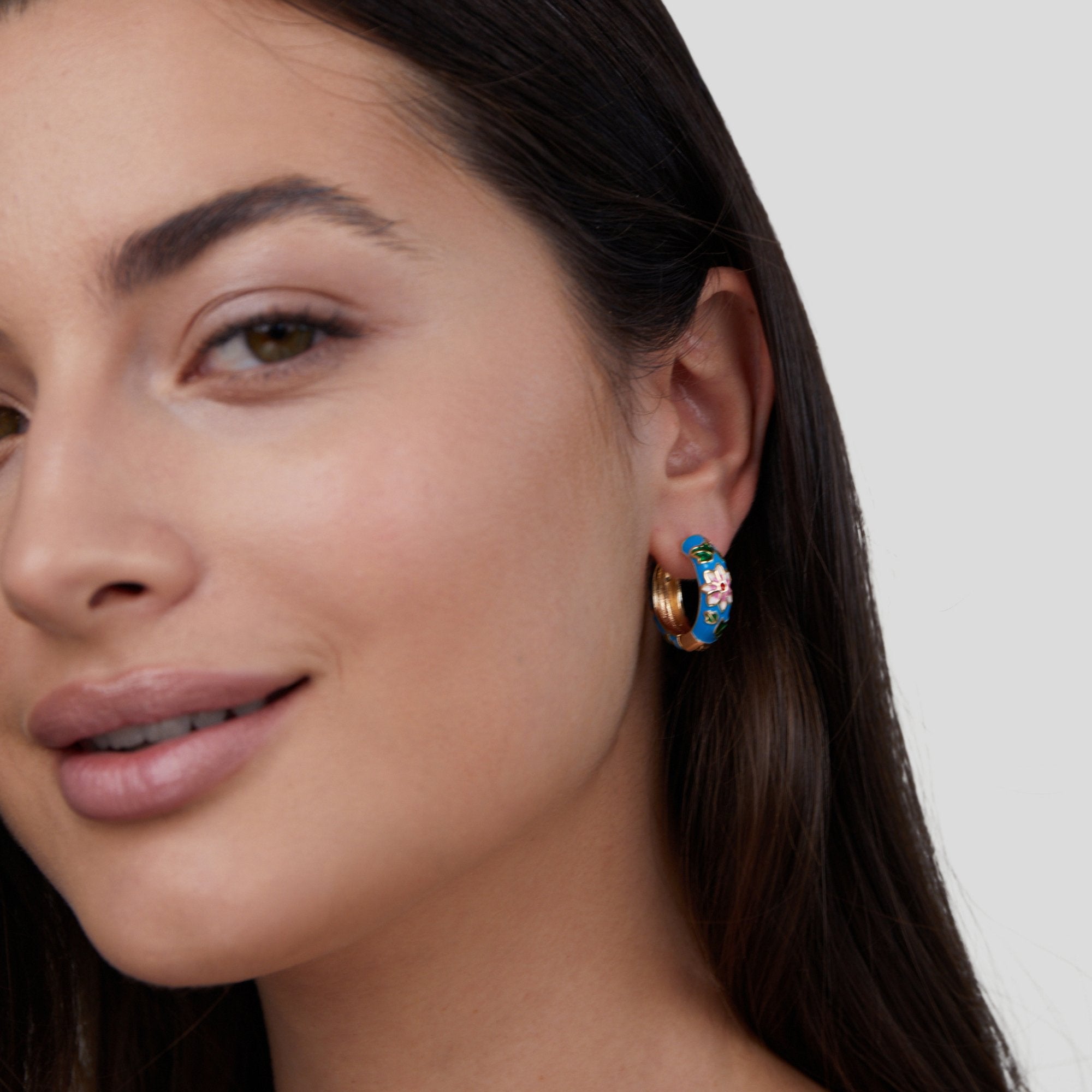 Gold Hoop Flower Earrings - Beautiful Earth Boutique