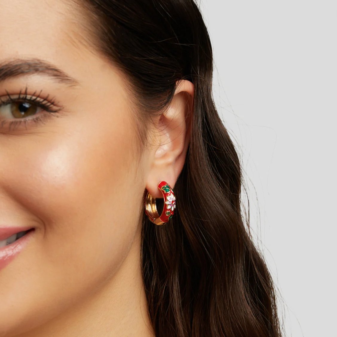 Gold Hoop Flower Earrings - Beautiful Earth Boutique