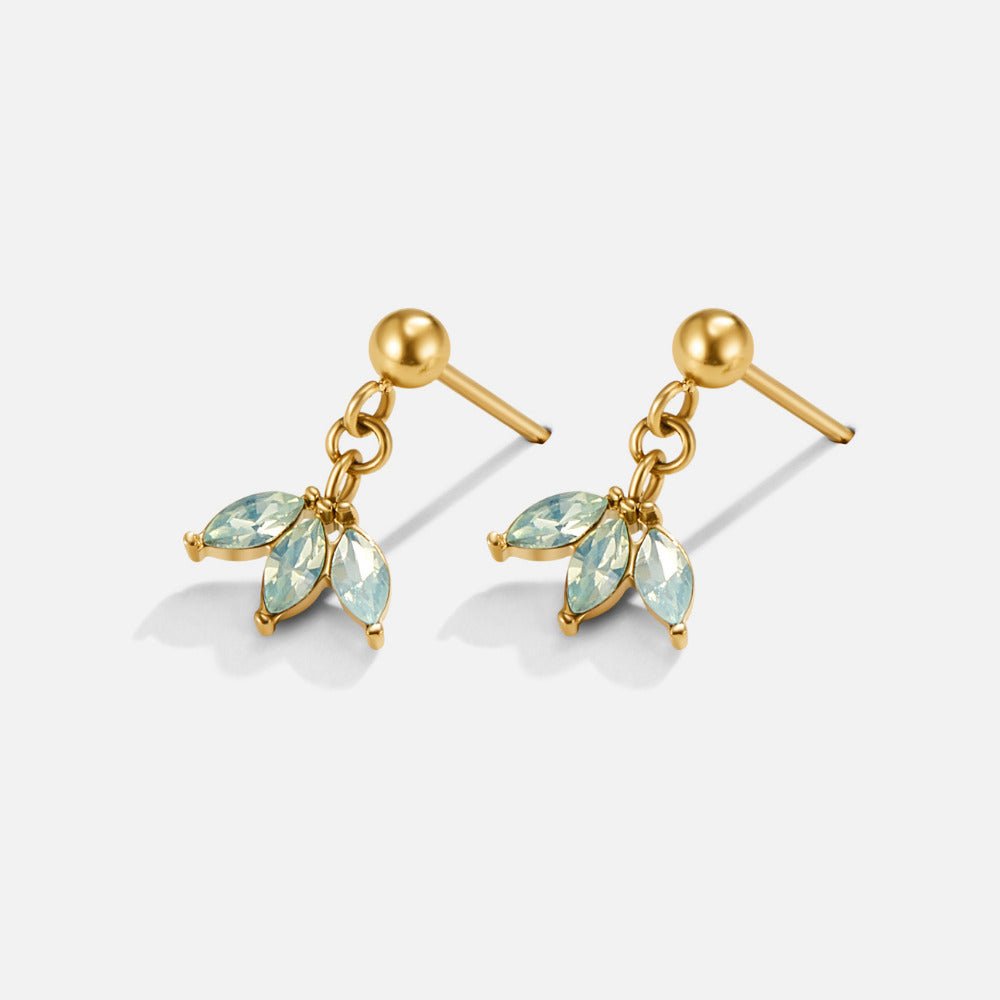 Gold Marquise Petal Drop Earrings - Beautiful Earth Boutique