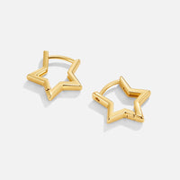 Gold Star Hoop Earrings - Beautiful Earth Boutique