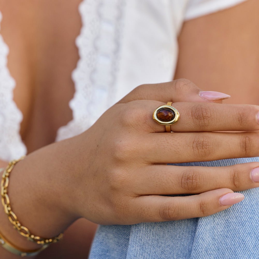 Golden Amber Ring - Beautiful Earth Boutique