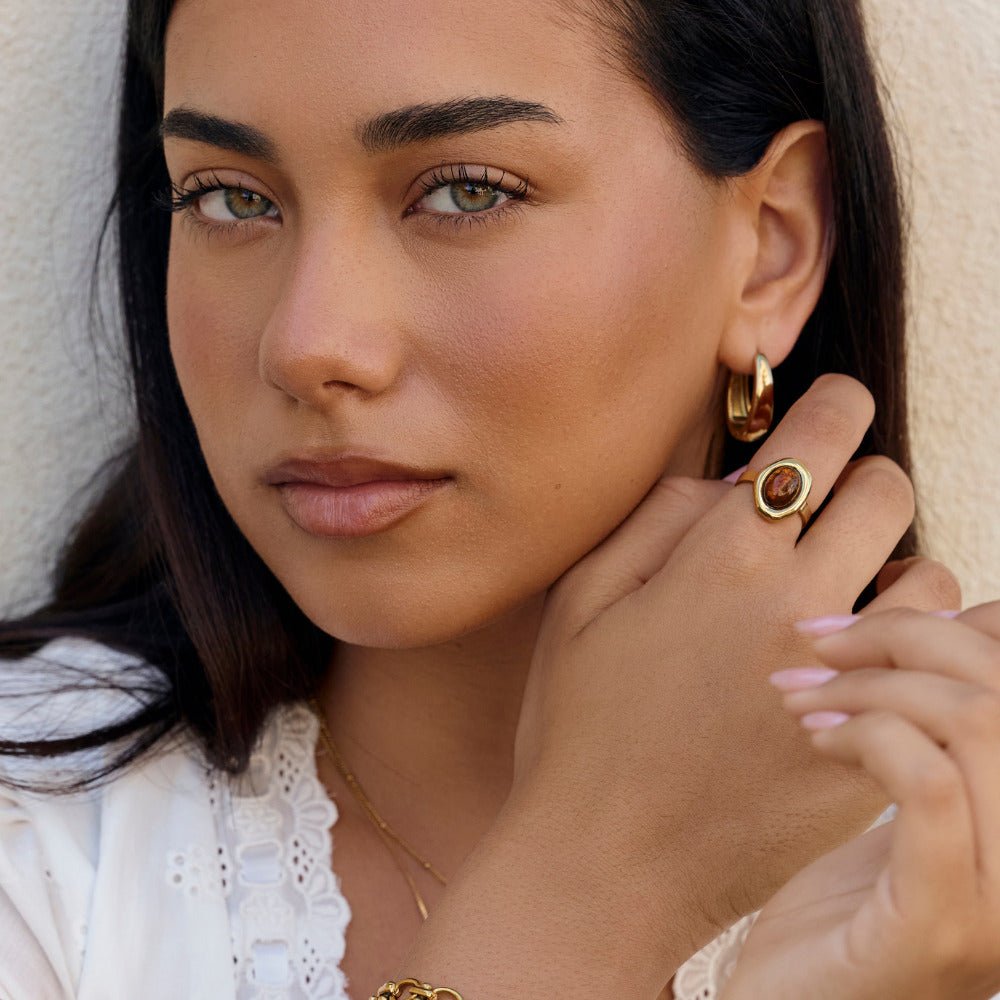 Golden Amber Ring - Beautiful Earth Boutique