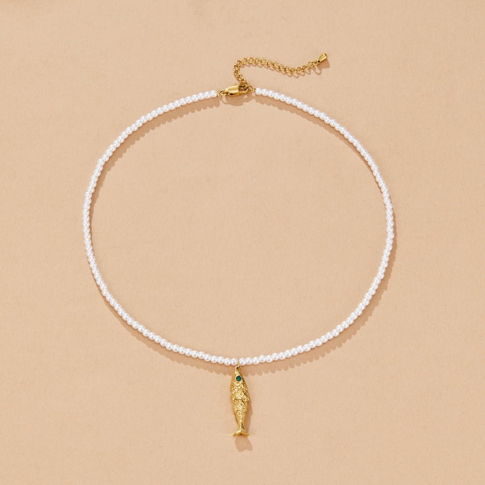 Golden Fish Pearl Necklace - Beautiful Earth Boutique