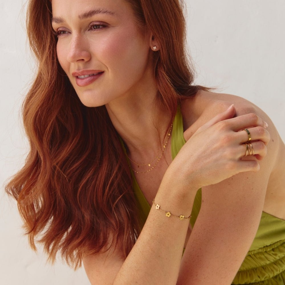 Golden Petal Link Bracelet - Beautiful Earth Boutique
