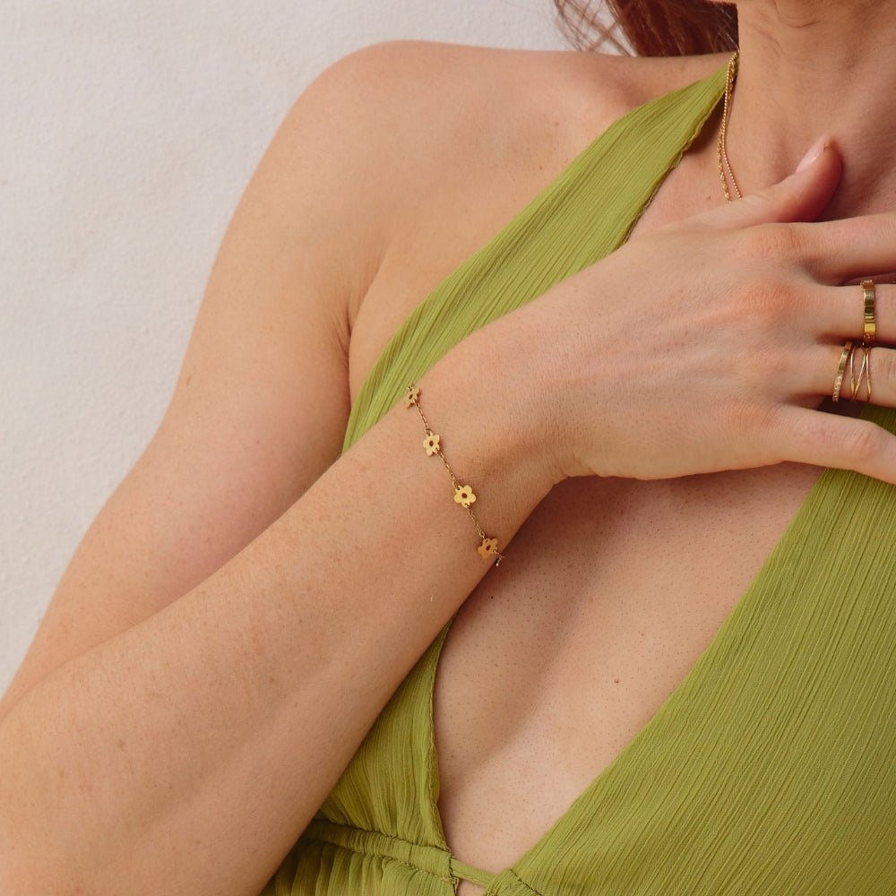 Golden Petal Link Bracelet - Beautiful Earth Boutique