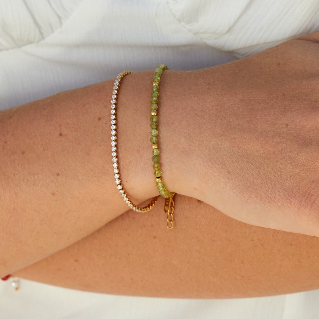 Green Peridot Bead Bracelet - Beautiful Earth Boutique