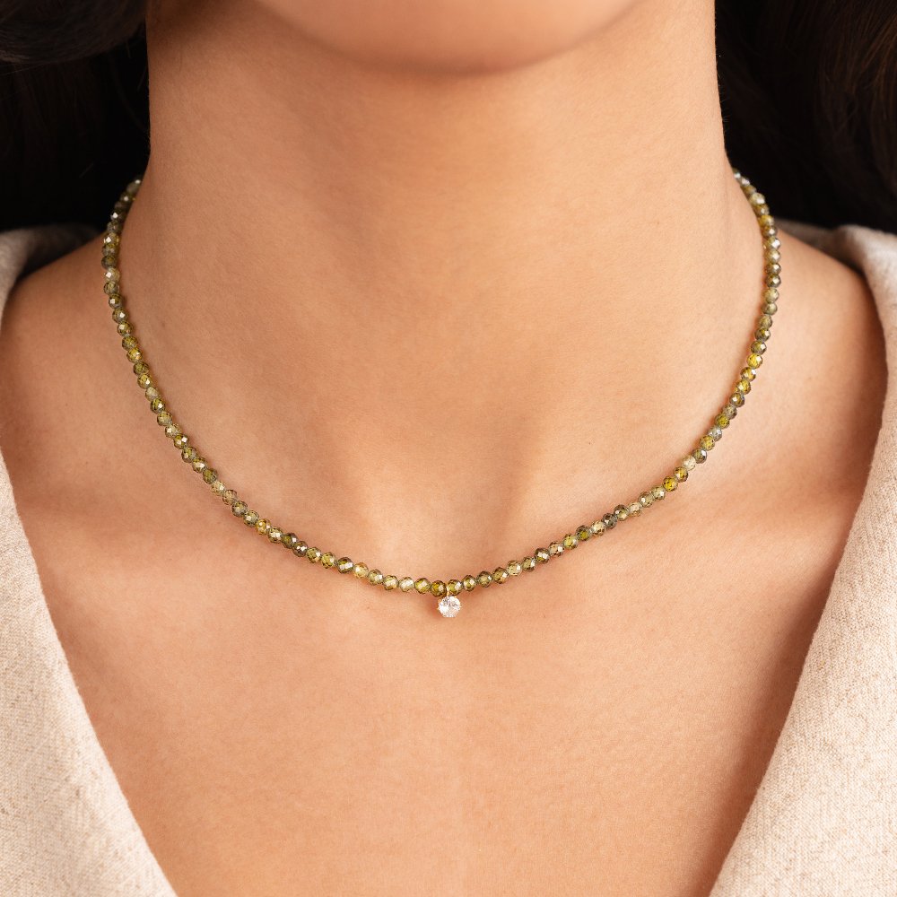 Green Peridot Bead Necklace - Beautiful Earth Boutique